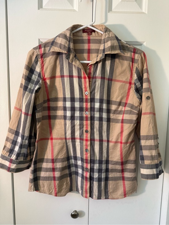 Burberry Tops - Burberry Tan, Black and Red Nova Check Shirt